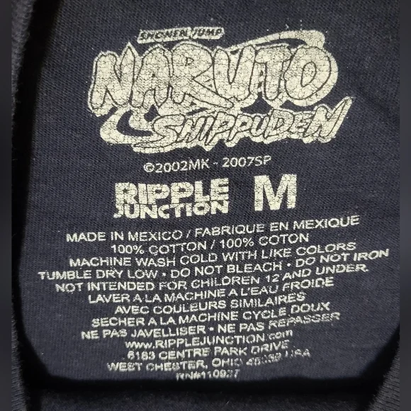 Mens Navy Kakashi Hatake Clan Tee Anime Naruto Shippuden Short Sleeve Shirt M C9 - Picture 4 of 4